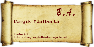 Banyik Adalberta névjegykártya